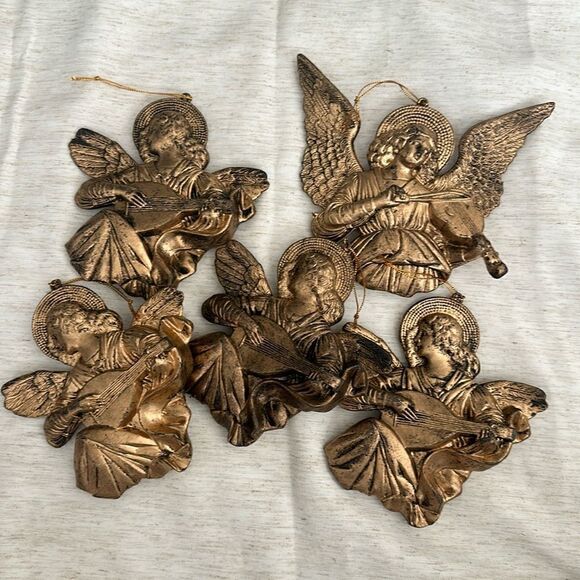 Gold Vintage Holy Angel Wall Hanging/Tree Ornament (5) - Picture 1 of 6